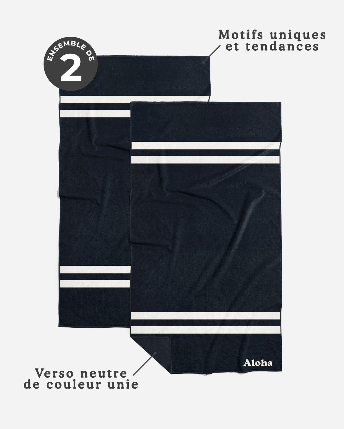 Serviettes de Gym Stripe | Ensemble de 2