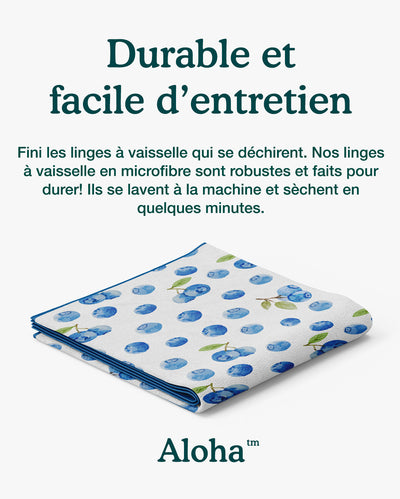Linges à vaisselle Bleuets Frais | Ensemble de 3