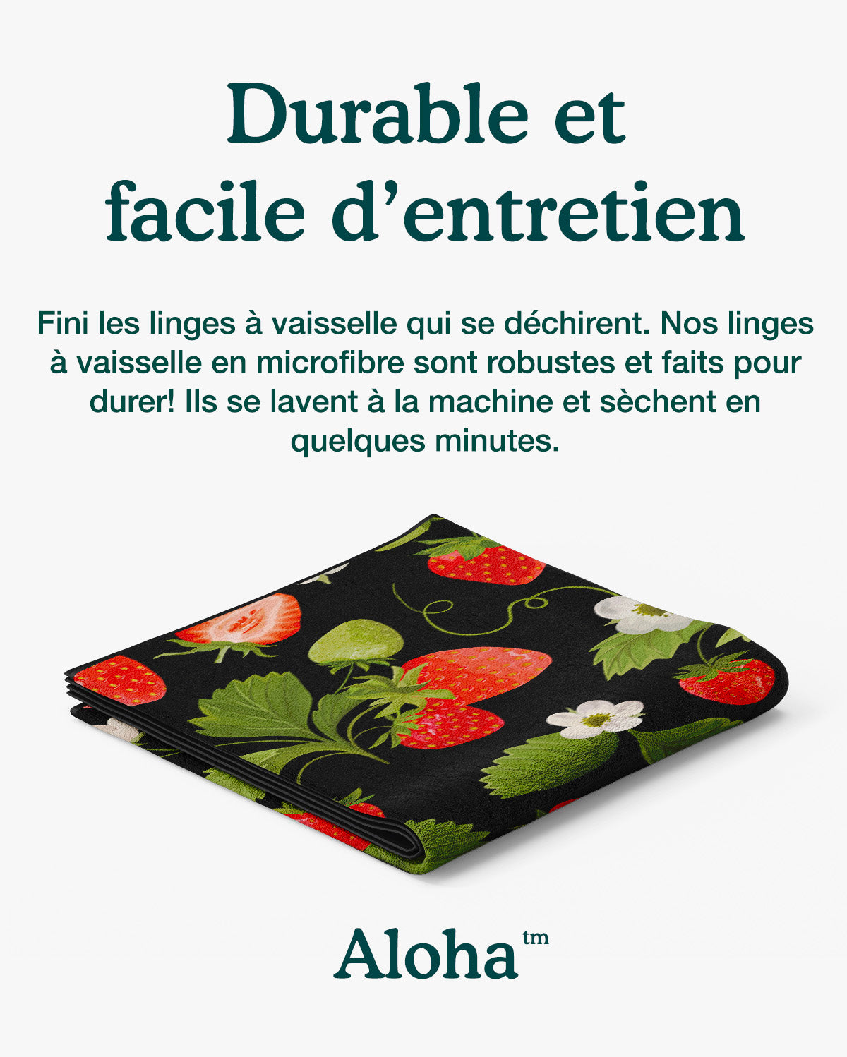 Linges à vaisselle Jardin de fraises | Ensemble de 3
