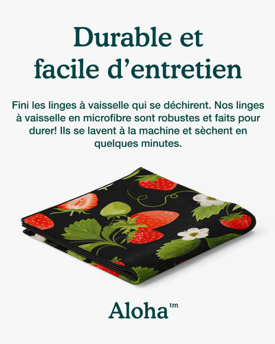 Linges à vaisselle Jardin de fraises | Ensemble de 3