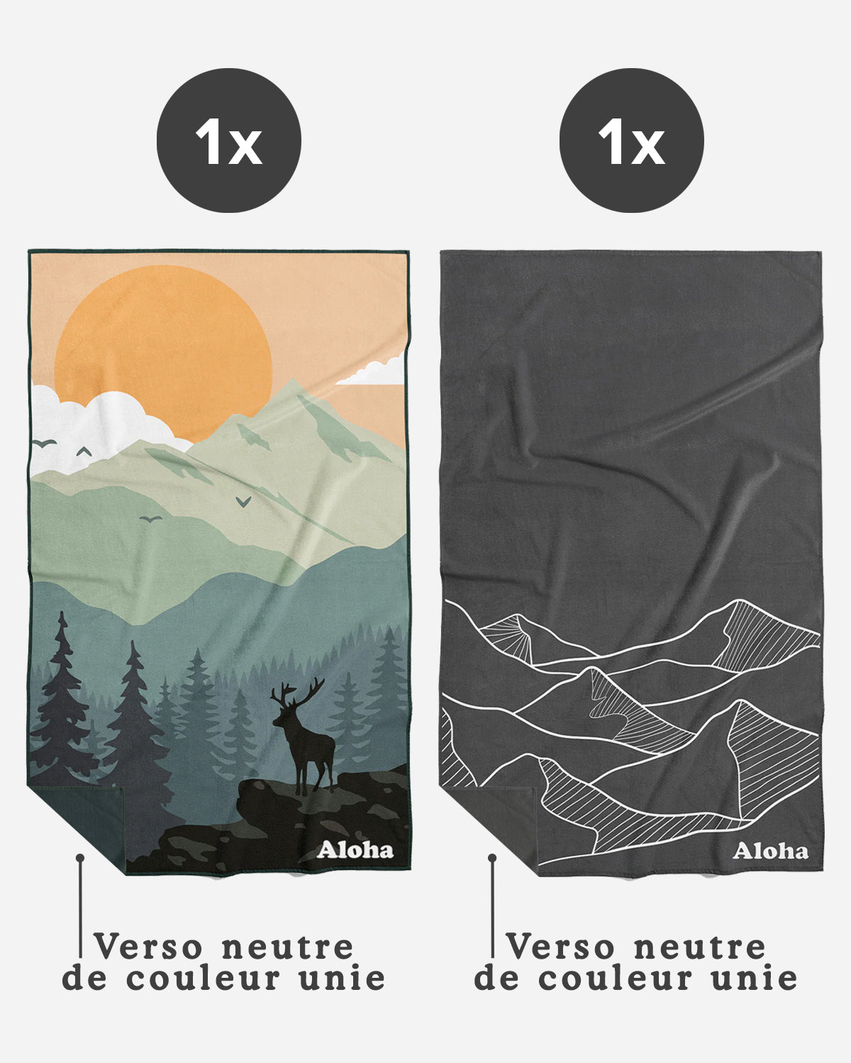 Linges à vaisselle Forêt et Montagne | Duo mixte