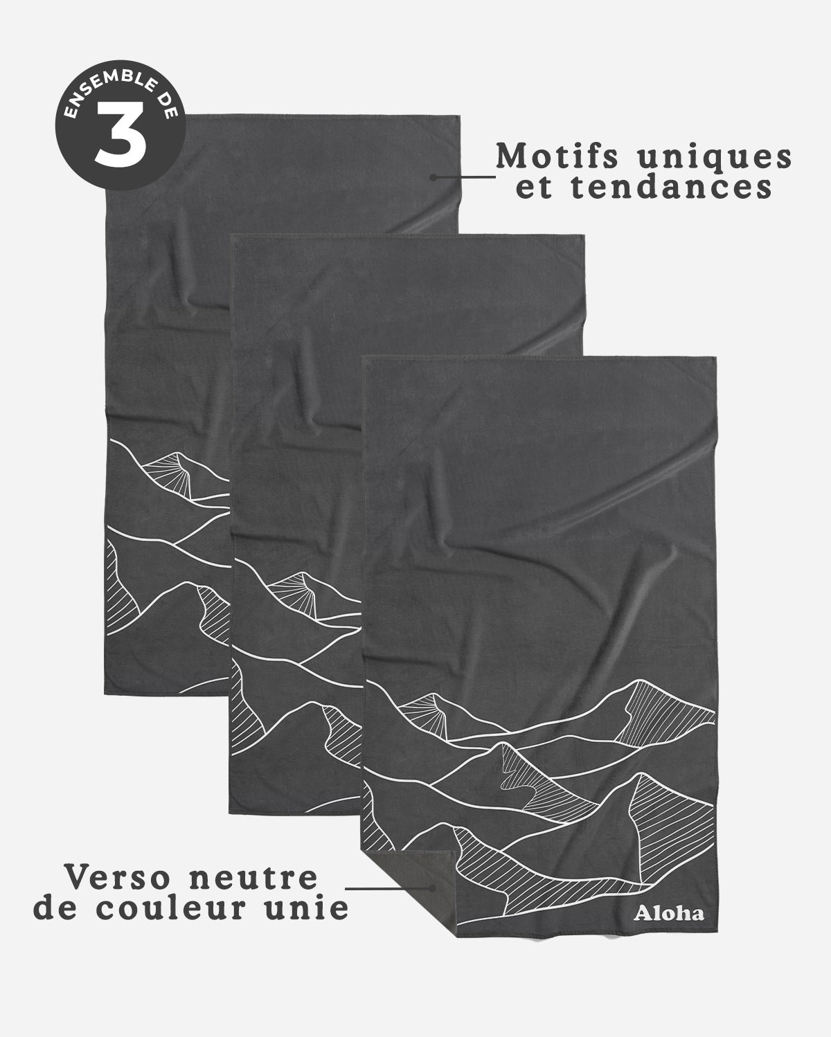 Linges à vaisselle Montagne | Ensemble de 3