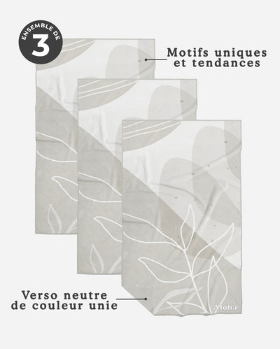 Linges à vaisselle Feuillage | Ensemble de 3
