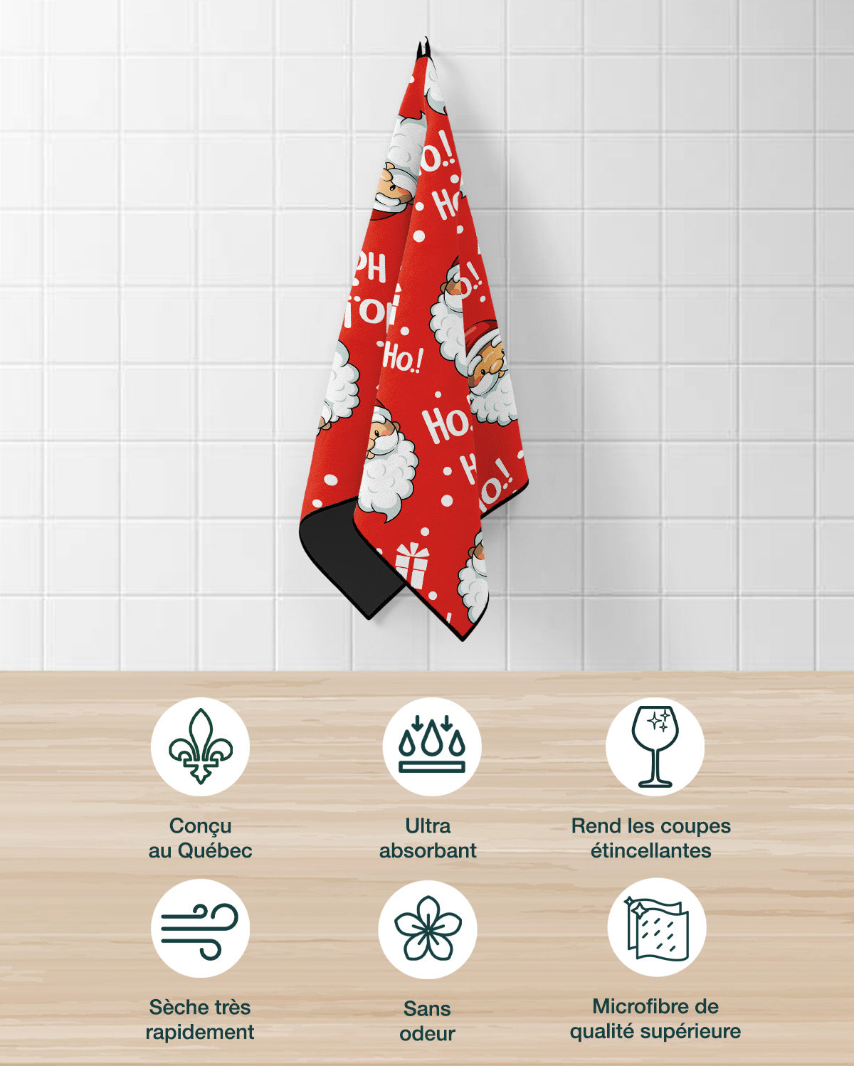 Linges à vaisselle Santa | Ensemble de 3