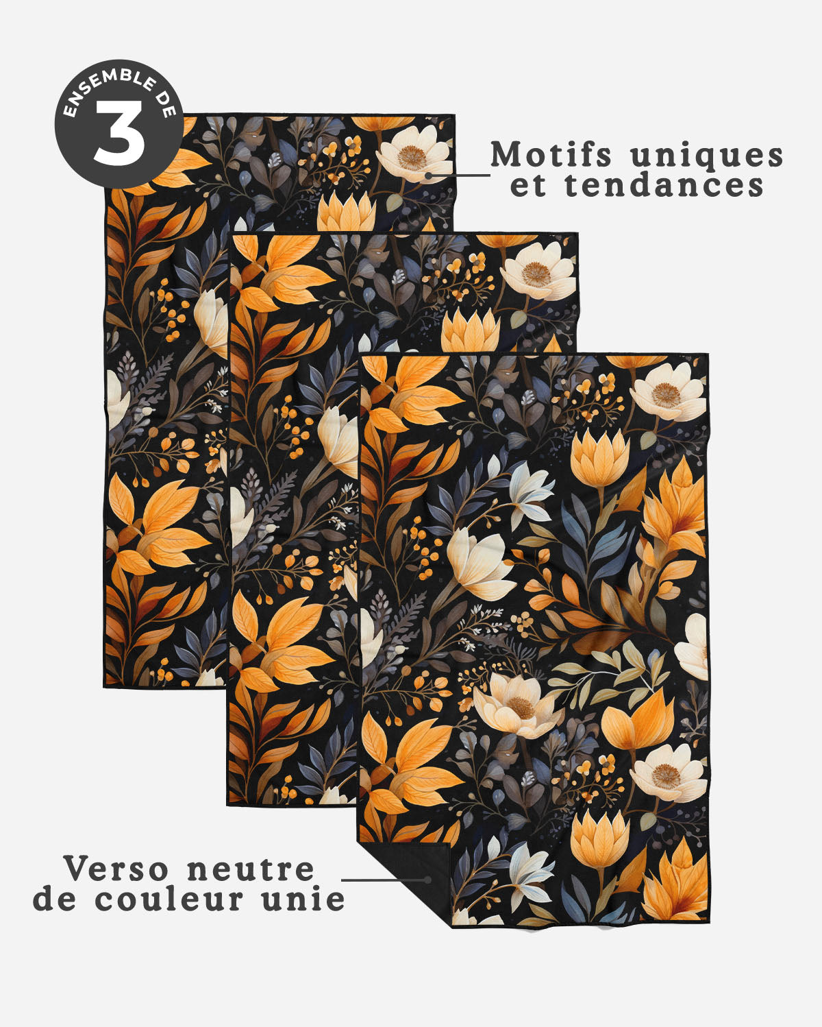 Linges à vaisselle Équinoxe | Ensemble de 3
