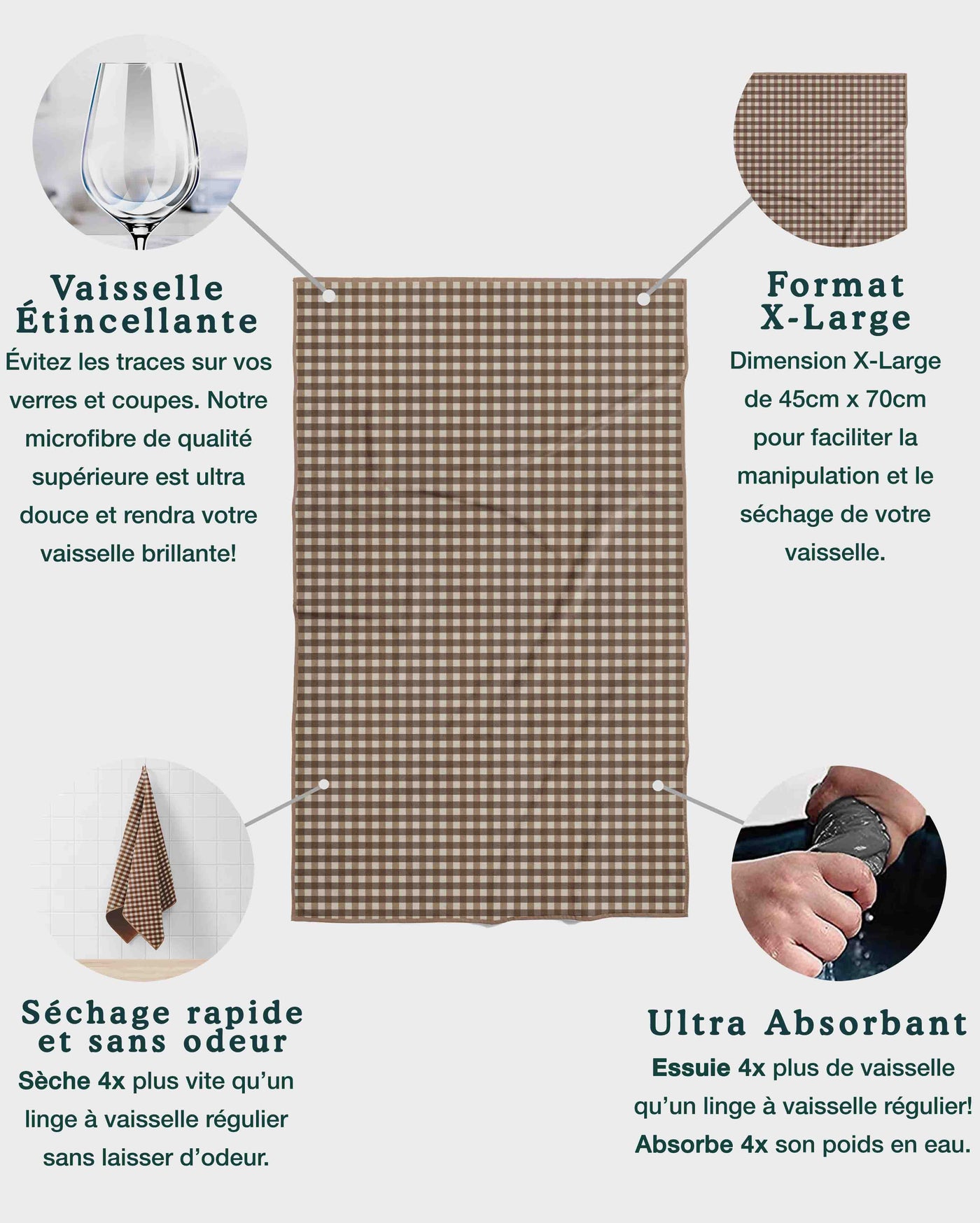 Linges à vaisselle Noisette | Ensemble de 3