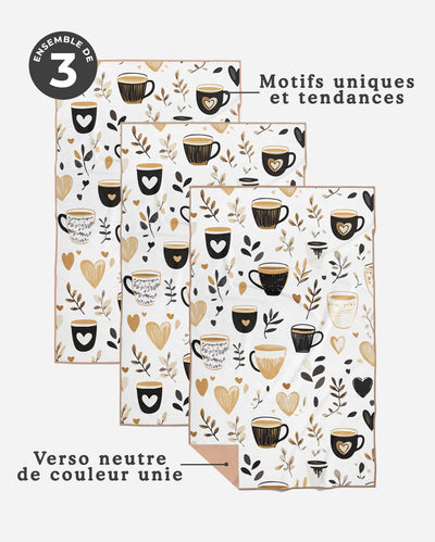 Linges à vaisselle Cappucino | Ensemble de 3