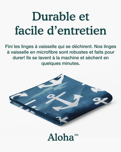Linges à vaisselle Ancre Marine | Ensemble de 3