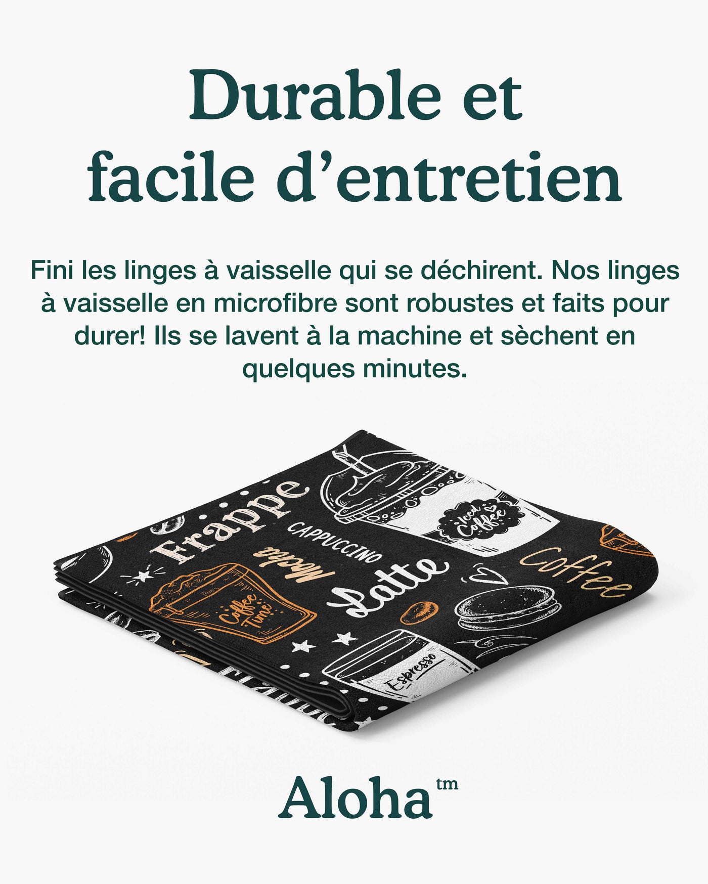 Linges à vaisselle Café | Ensemble de 3