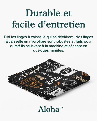 Linges à vaisselle Café | Ensemble de 3