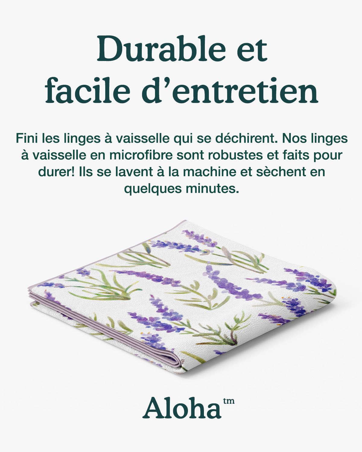 Linges à vaisselle Lavande | Ensemble de 3