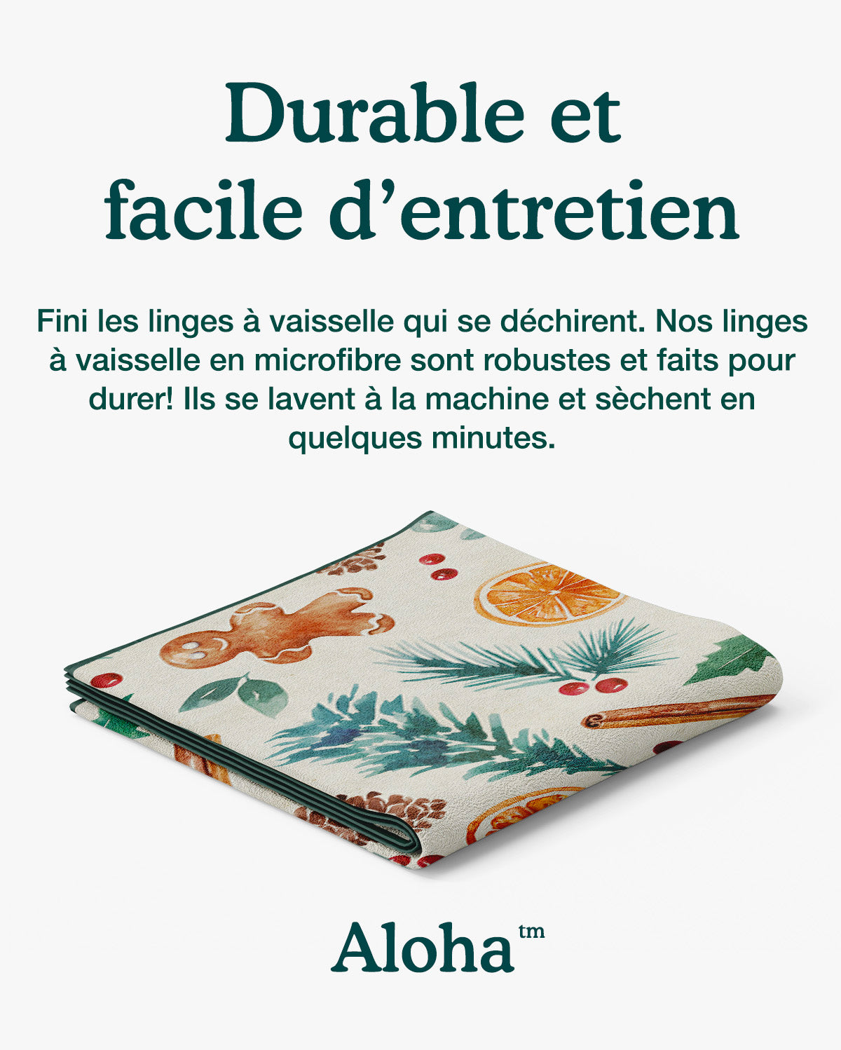 Linges à vaisselle Pain d'épice | Ensemble de 3