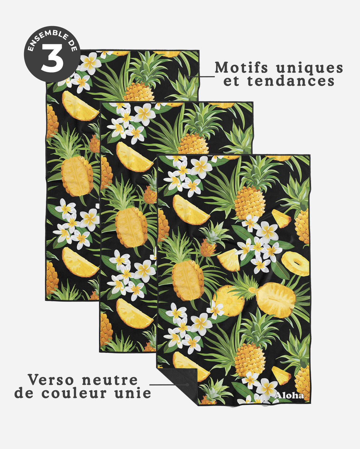 Linges à vaisselle Ananas Sucré | Ensemble de 3
