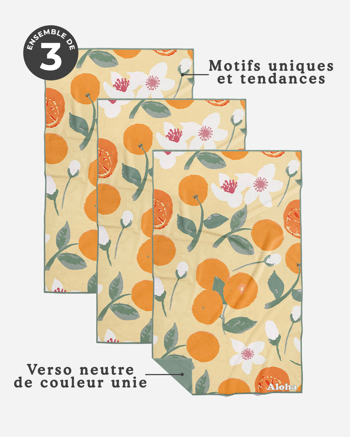 Linges à vaisselle Douce Orange | Ensemble de 3