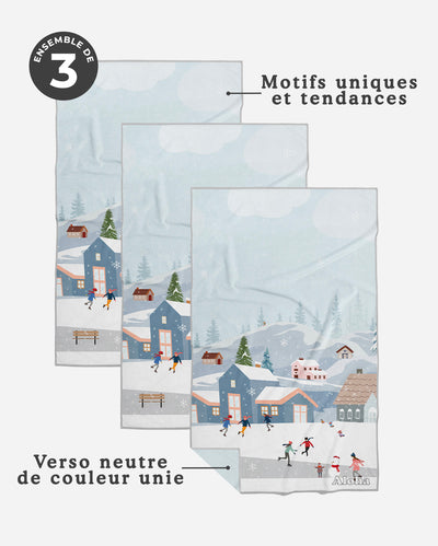 Linges à vaisselle Village | Ensemble de 3