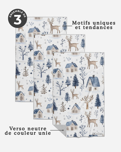 Linges à vaisselle Chalet | Ensemble de 3