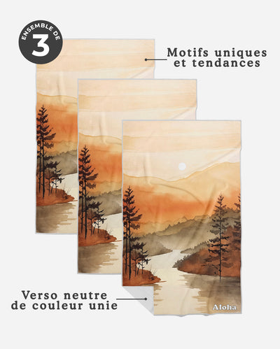 Linges à vaisselle Vallée | Ensemble de 3