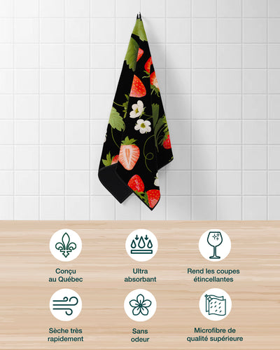 Linges à vaisselle Jardin de fraises | Ensemble de 3