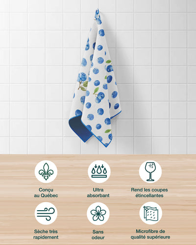 Linges à vaisselle Bleuets Frais | Ensemble de 3