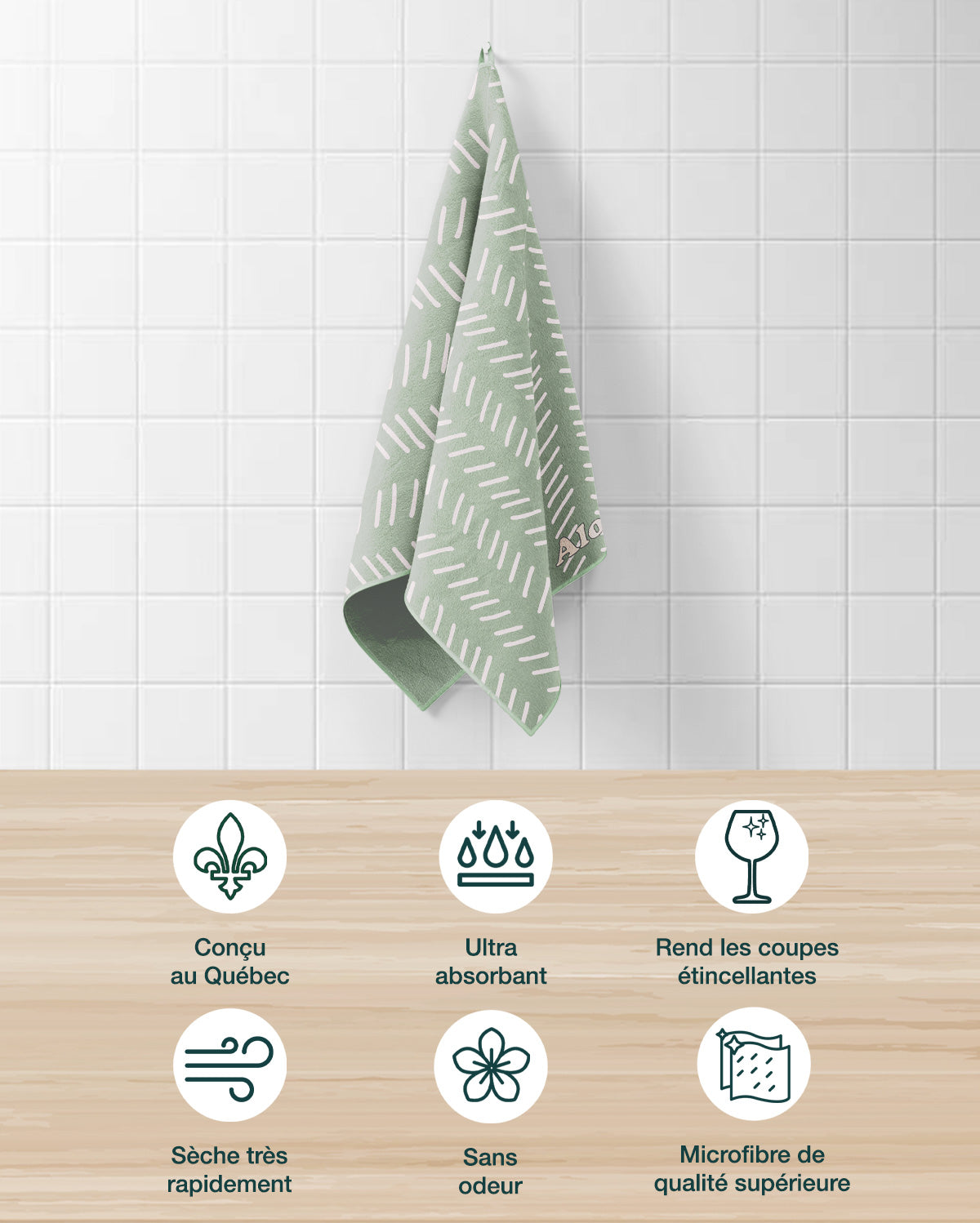 Linges à vaisselle Matcha | Ensemble de 3