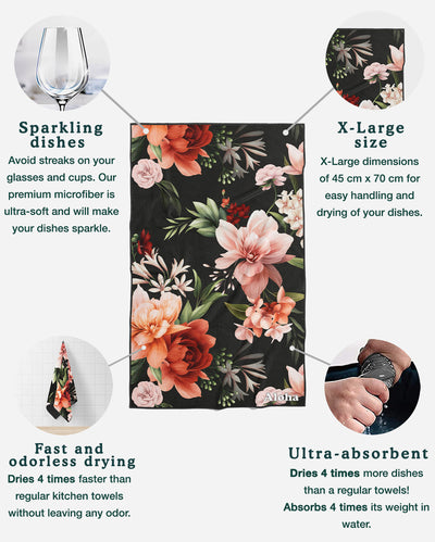 Kitchen Towels Floral | Set of 3