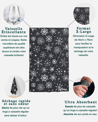 Linges à vaisselle Flocon | Ensemble de 3