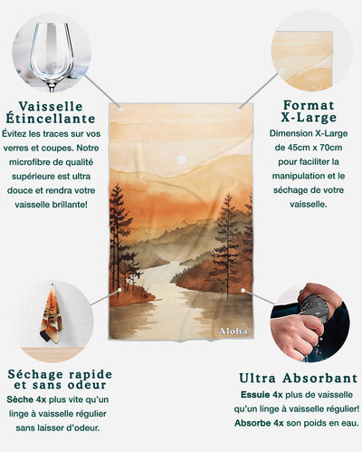 Linges à vaisselle Vallée | Ensemble de 3