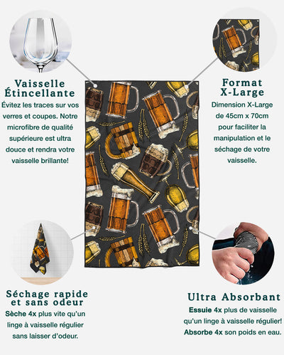 Linges à vaisselle P’tite mousse | Ensemble de 3