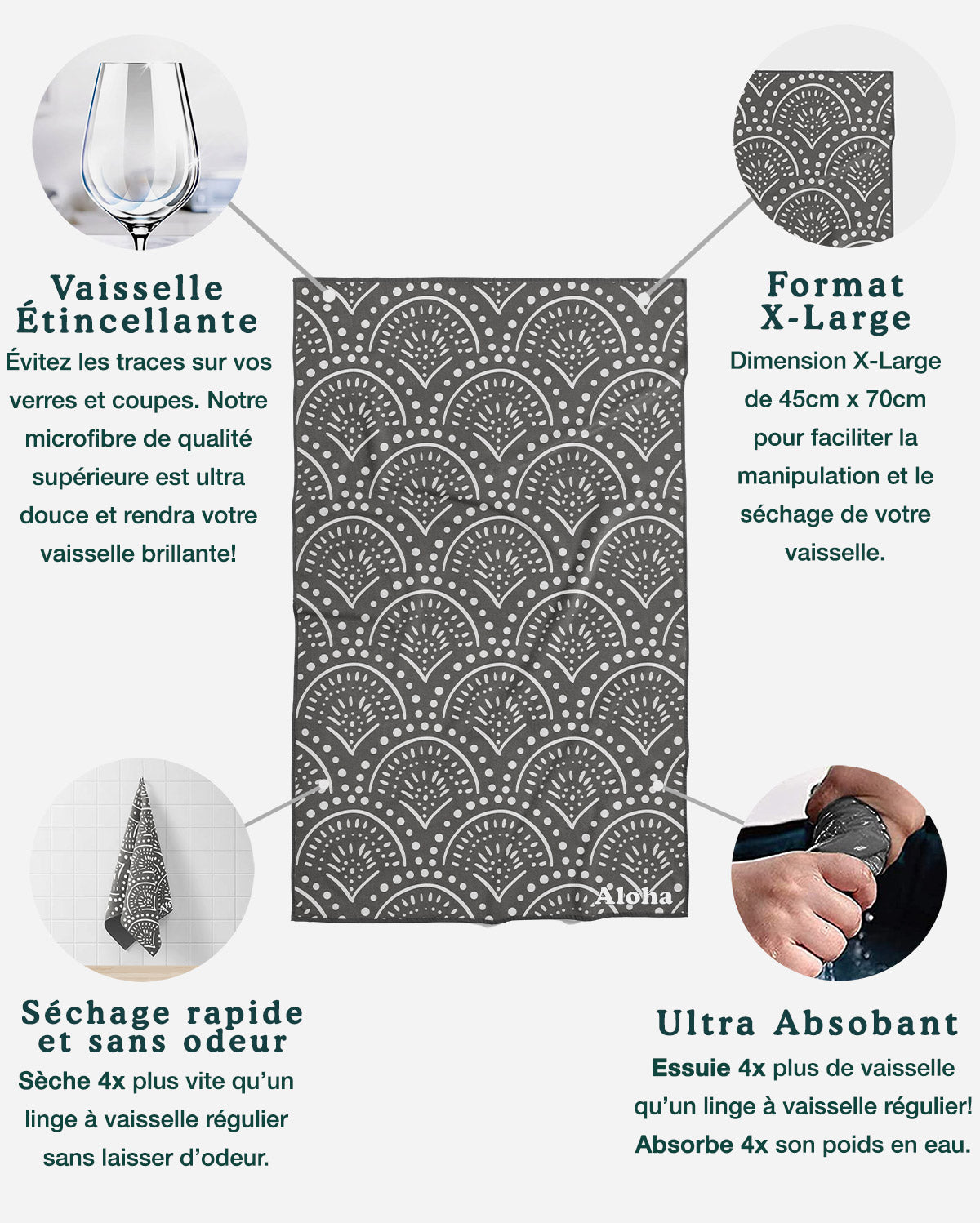 Linges à vaisselle Authentique | Ensemble de 3