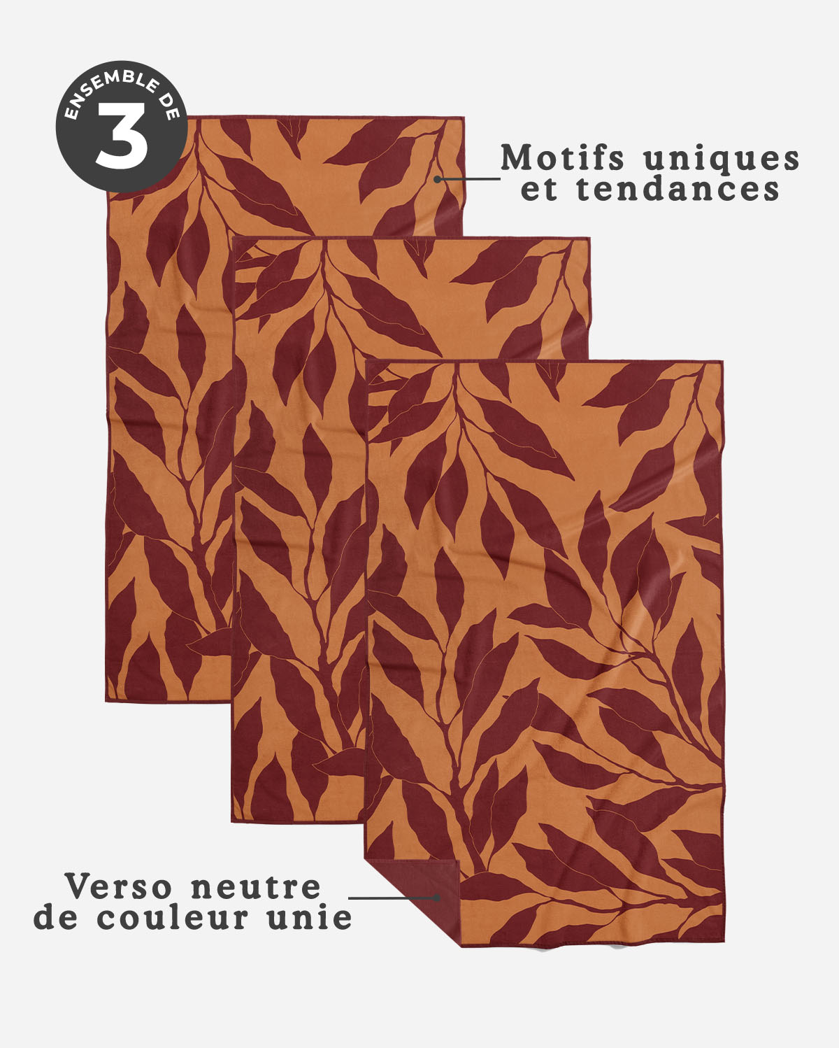 Linges à vaisselle Cannelle | Ensemble de 3